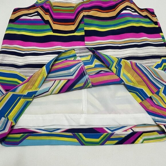 Amanda Uprichard Silk Blouse Sleeveless Women Size P Petite Colorful Rainbow Art - Picture 8 of 11